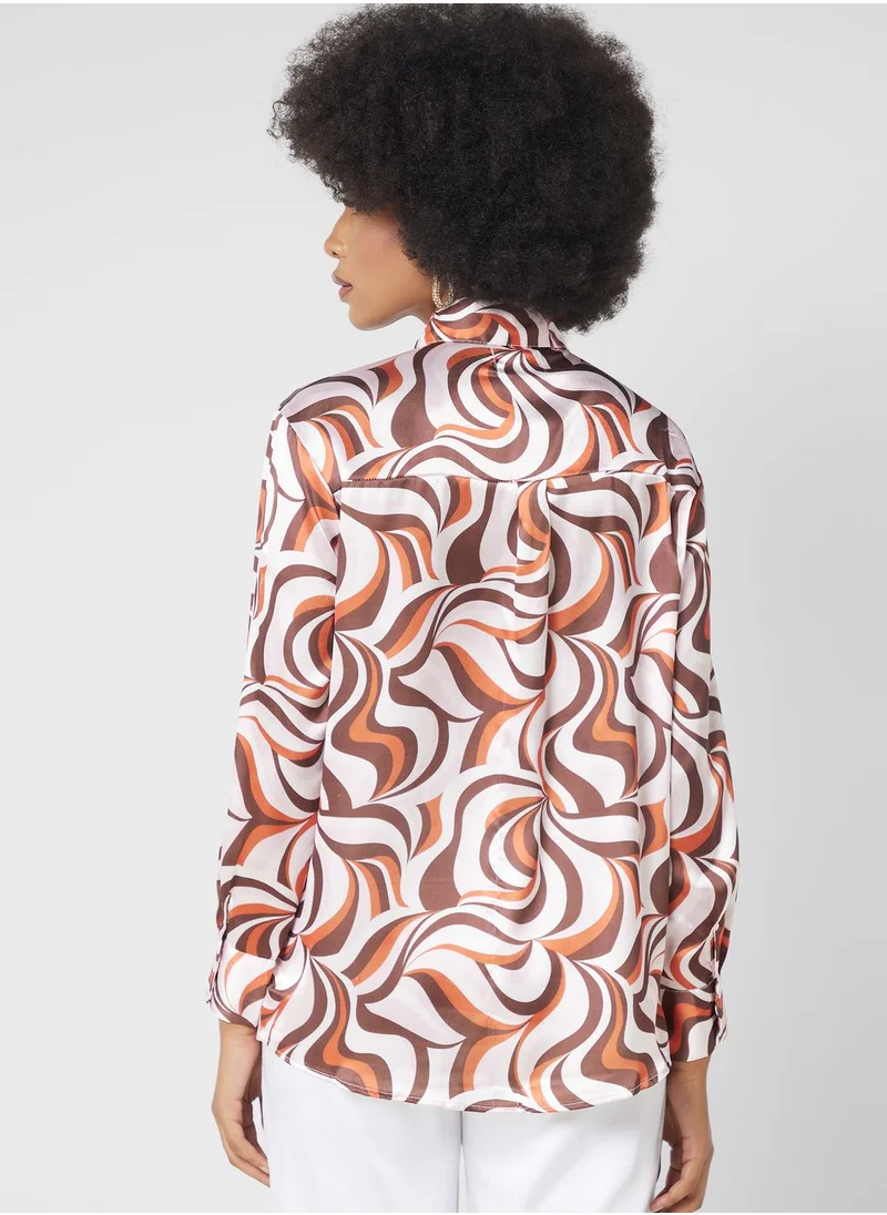 ELLA Printed Button Down Shirt