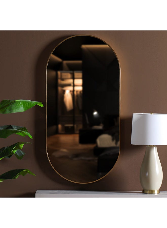 DANUBE HOME Petite Runway Frame Mirror | Modern Wall Mounted Mirror Decorations For Vanity Living Room Bedroom And Bathroom 60X120X3 CM  Brushed Gold - Image 1