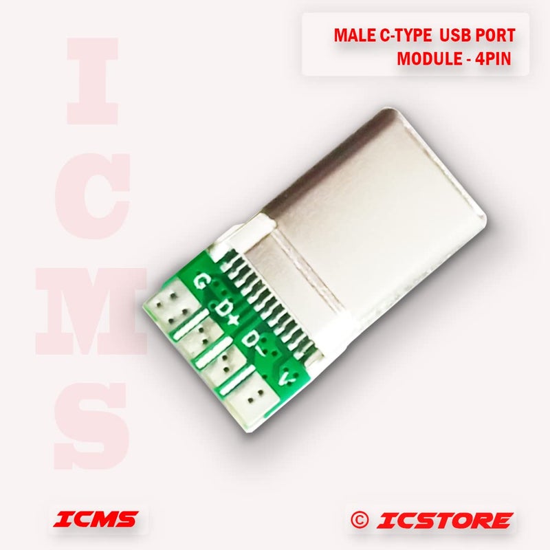 ICSTORE موصل USB ذكر من نوع C، قابس، مقبس، وحدة لحام 4 دبابيس (عبوة من 5) - Image 3