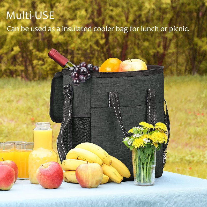 Tirrinia 6 Bottle Wine Gift carrier - Insulated & Padded Wine Carrying Cooler Tote Bag with Handle and Adjustable Shoulder Strap for Travel or Picnic, IDEAL Wine Lover Gift, Black - Image 5