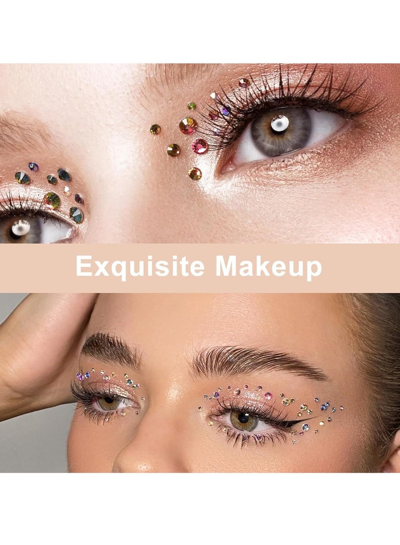 4 Sheets Rhinestone Stickers, Face Gems Stickers, Crystal Diamond Face Stickers, Colorful Face Gems, Suitable for Women Nail Craft DIY Decoration - Image 3