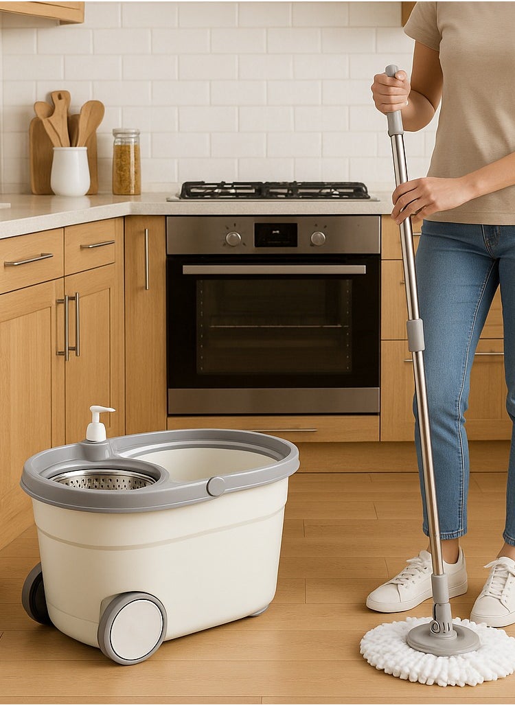 ALMUFARREJ - Magic Mop With Bucket  360 rotating with wheels for easy movement - Image 1