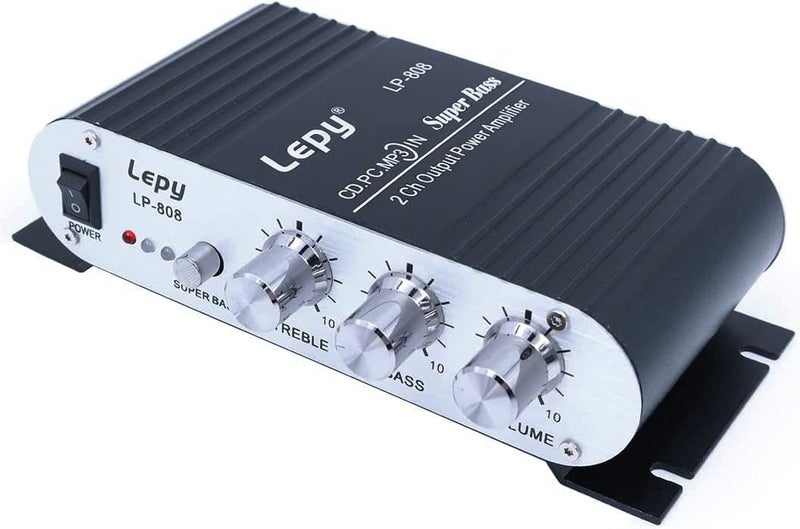دولا تيك LP-808 مضخم صوت صغير محمول سلكي عالي الدقة بجهد 12 فولت مع مزود طاقة 3 أمبير للهاتف المنزلي والسيارة - أسود - Image 2