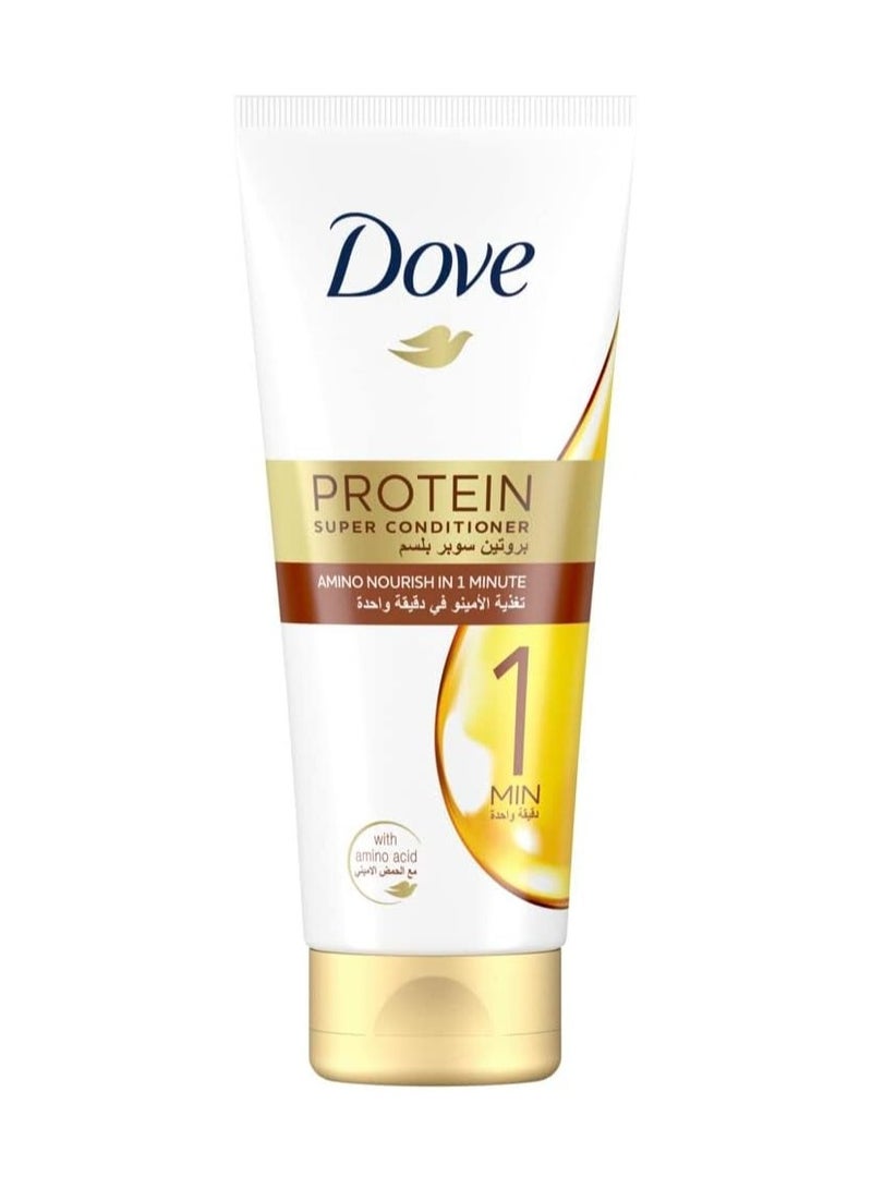 Dove Protein Super Conditioner smooths frizzy, dry hair in just 1 minute! Amino Nourish, hair care for up to 100% smoother hair, 180ml