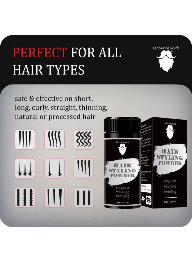 UrbanMooch Hair Volumizing Powder Wax Strong Hold Matte Finish 24 Hrs Hold Natural & Safe Hair Styling Powder 15 Gram - Image 4