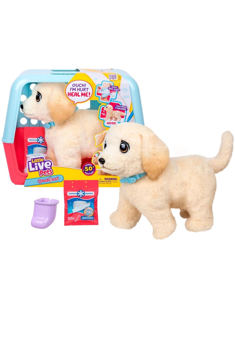 Little Live Pets Ouchies Deluxe Single Pack – Cooper | Interactive Rescue Plush Pet with Realistic Cries & Deluxe Accessories | Kids Soft Toy Gift - Image 1