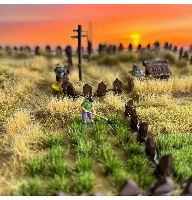 91 Small Grasses Autumn Green Plastic Plant Model Material Micro Landscape Component Architectural Model Ornament Train Sand Table Scene Model About 0.31 Inches Thick Perfect For Holiday Decorations - Image 3