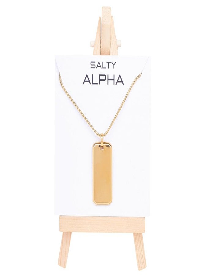 SALTY ALPHA Anti Tarnish Stainless Steel Titan Dog-Tag Locket Neck Chain for Men | Stylish Pendant Necklace | Jewellery Accessories for Boys | Minimal Jewelry | Gifts for Boyfriend & Husband | Marriage, Birthday | Gift for Valentine Day - Image 3