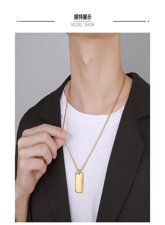 SALTY ALPHA Anti Tarnish Stainless Steel Titan Dog-Tag Locket Neck Chain for Men | Stylish Pendant Necklace | Jewellery Accessories for Boys | Minimal Jewelry | Gifts for Boyfriend & Husband | Marriage, Birthday | Gift for Valentine Day - Image 2