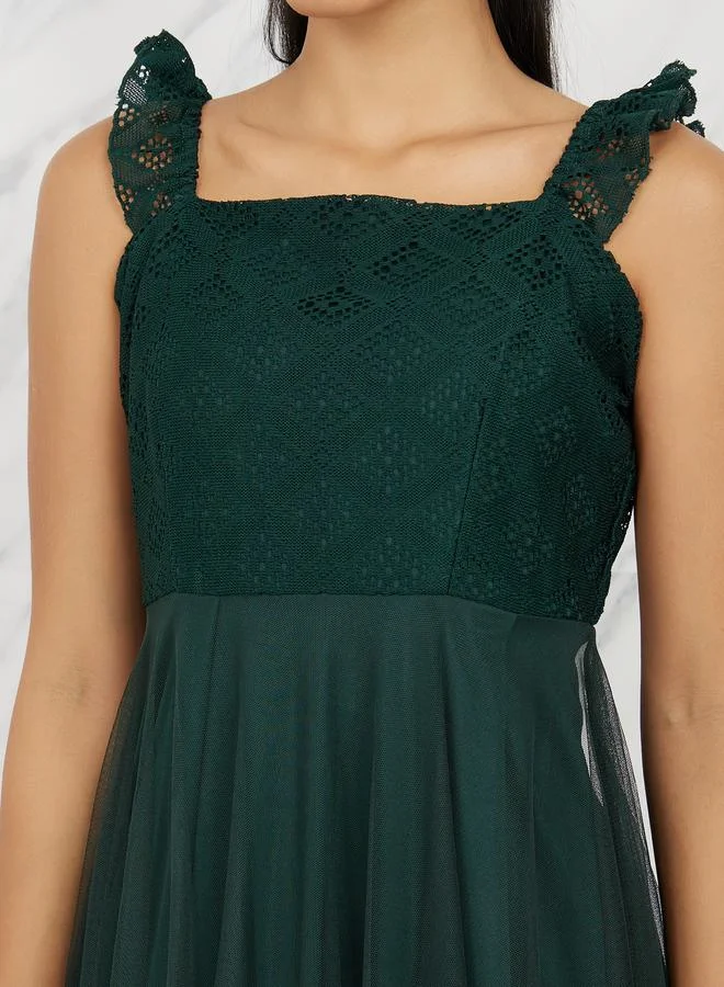 ستايلي Lace Bodice Tulle Dress