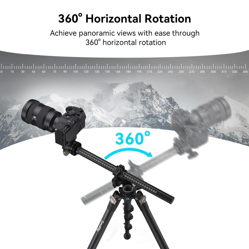 SmallRig CT200 72.8"/200cm Horizontal Overhead Tripod for Camera with Smartphone Holder & Carrying Bag, 33lb Max Load Aluminum Horizontal Camera Tripod for Overhead Shots - Image 3