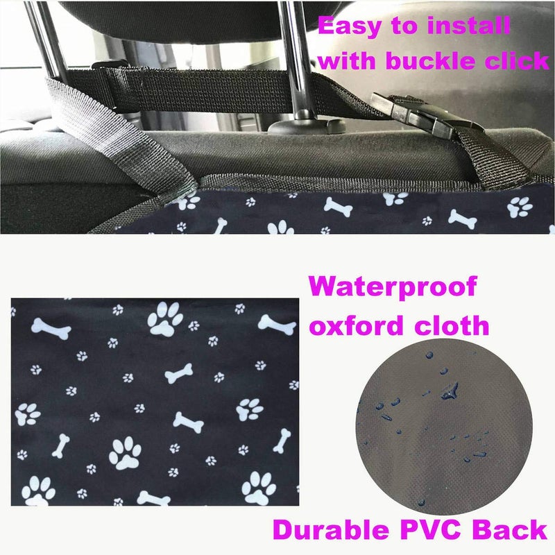 GoBuyer Waterproof Car Boot Liner Protector Covers for Dogs with Side Protection (Black) + Free Headrest Strap - Image 2