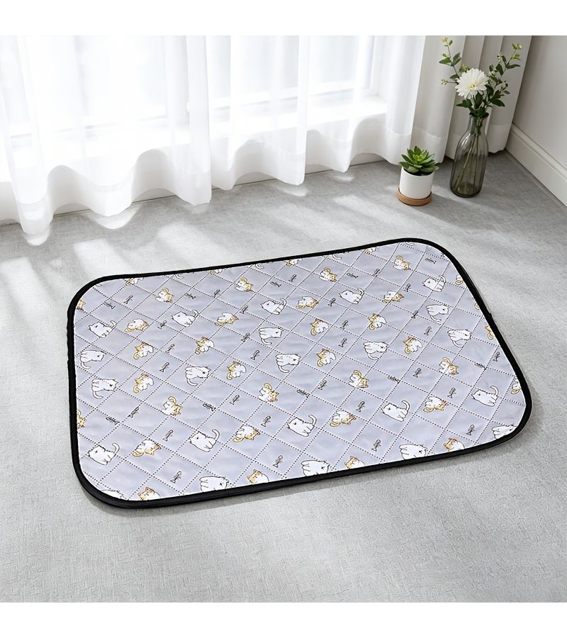 1pc Summer Pet Cooling Mat Gray Fishbone Headrest Washable Comfortable Wear Resistant Non Shedding Keeps Pets Cool All Summer Suitable For Small To Large Cats And Dogs Indoor Pet Bed 19 69 15 75 Inch - Image 4