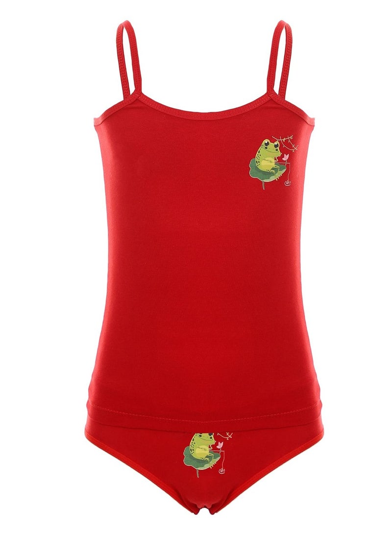 Mesery Mesery Girls Set Of Top & Pantie-RED  - Image 1