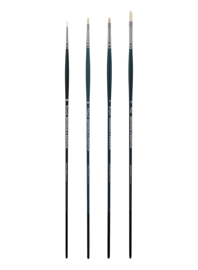 Creative Mark Imperial Professional Chungking Hog Bristle Brushes - Softest and Fullest Bristle Brush for Oil, Acrylic, Painting, & More! - [Assorted Styles - Set of 4] - Image 2