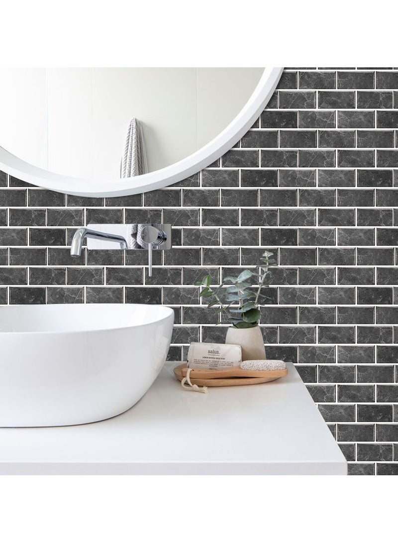 RATSAW 3D Wall Panels Peel and Stick Wallpaper 12PCS 30 x 15cm Wall Tiles Self Adhesive Waterproof Wall Sticker Brick Wallpaper Decorative Tiles Stickers for Kitchen Bathroom Wall Decor - Image 3