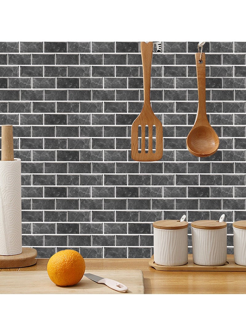 RATSAW 3D Wall Panels Peel and Stick Wallpaper 12PCS 30 x 15cm Wall Tiles Self Adhesive Waterproof Wall Sticker Brick Wallpaper Decorative Tiles Stickers for Kitchen Bathroom Wall Decor - Image 4