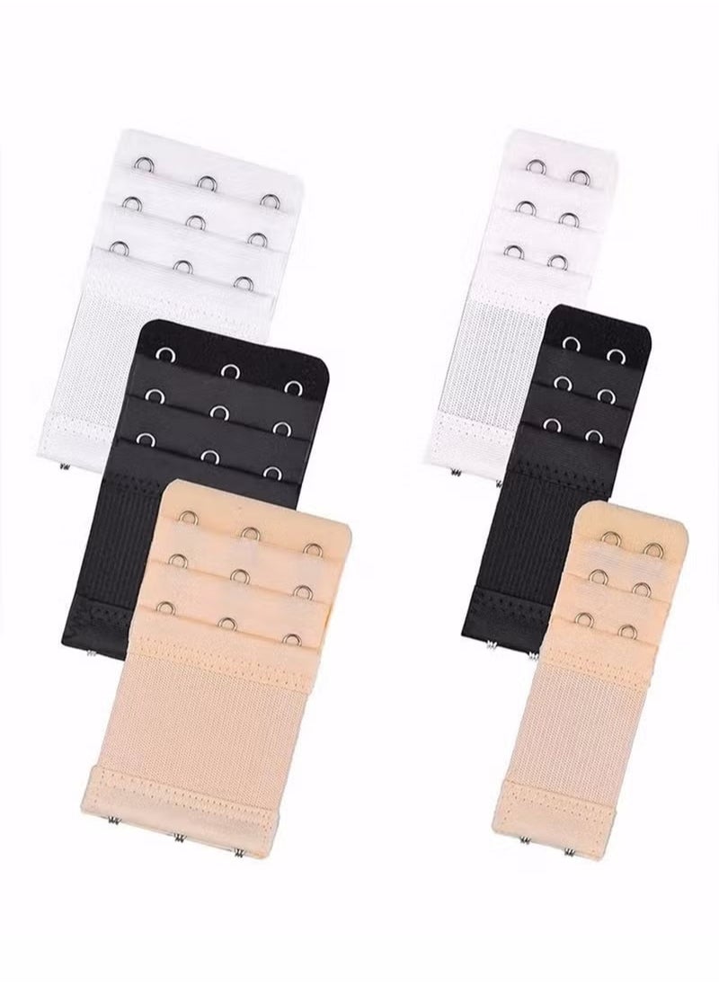 SYOSI - 6 Pack High Elastic Bra Extension Buckle Set for Women - Bralette Length Adjustment - Bra Back Universal Two and Three Rows - Skin-friendly Fabric - Bra Strap Extender - Image 1