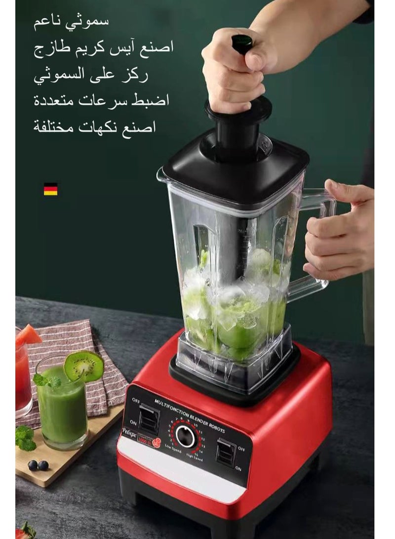 JAKTK Double Cup Kitchen Multi-Function Blender, Powerful Professional Countertop Blender, Grinding High Power Commercial Blender Processor for Making Smoothies, Milkshakes, Crushed Ice, Frozen Fruits and Soups - Image 2