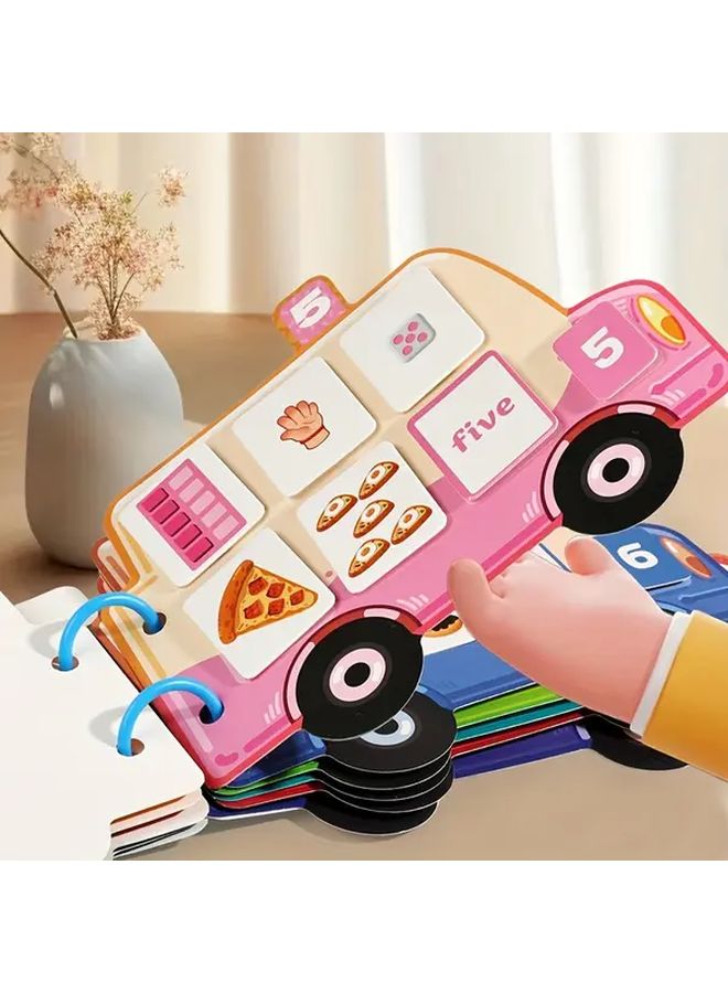 شاحنة الآيس كريم كتاب مهام مطابقة الأرقام كتاب هادئ قابلة لإعادة الاستخدام ملصق تفاعلي كتاب السفر هدية سفر - Image 4