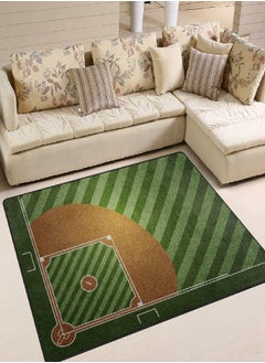 ALAZA ALAZA Area Rugs 80x58 Inches Baseball Field Non-Skid Lightweight Rugs for Kids Playing Room Living Room Bedroom Floor Mats  - Image 3