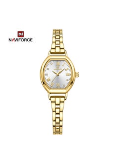 NAVIFORCE Elegant Women's Quartz Watch Classic Tonneau-Shaped Dial with Roman Numerals Stainless Steel Bracelet Sparkling Hour Markers Fashionable Timepiece for Everyday Wear and Special Occasions  - Image 1