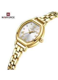 NAVIFORCE Elegant Women's Quartz Watch Classic Tonneau-Shaped Dial with Roman Numerals Stainless Steel Bracelet Sparkling Hour Markers Fashionable Timepiece for Everyday Wear and Special Occasions  - Image 2