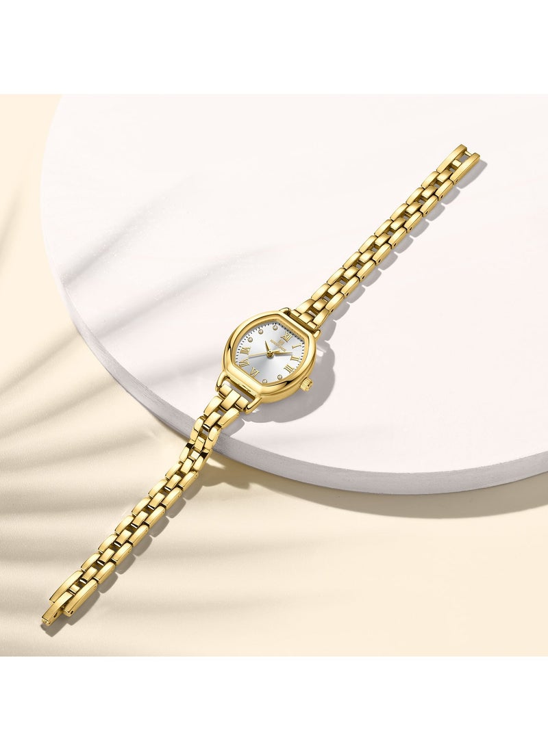 NAVIFORCE Elegant Women's Quartz Watch Classic Tonneau-Shaped Dial with Roman Numerals Stainless Steel Bracelet Sparkling Hour Markers Fashionable Timepiece for Everyday Wear and Special Occasions  - Image 5
