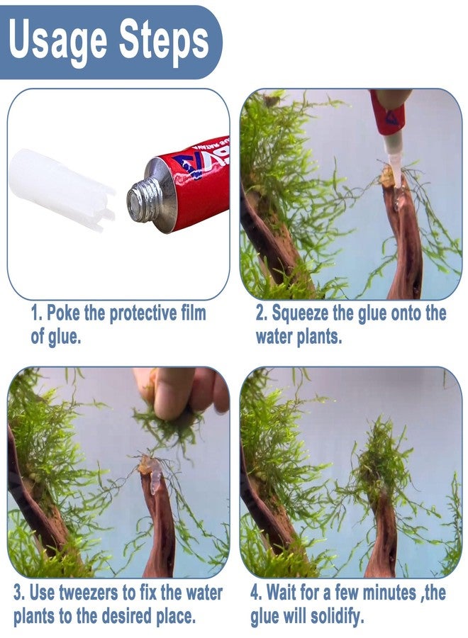 EIGTWEN 3 PCS Aquarium Glue, Aquarium Aquascape Aquatic Plants Coral Glue, Safety and Quick-Drying, Reef Glue Suitable for Aquatic Plants, Moss, Coral, Stones, Shells, Fresh Water and Salt Water All Can Be Us - Image 2