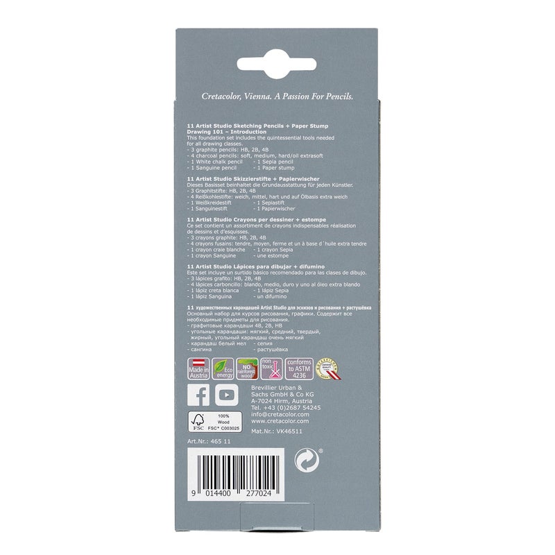 Cretacolor Artist Studio Sketching Pencil Set (11 Pieces) - Image 4