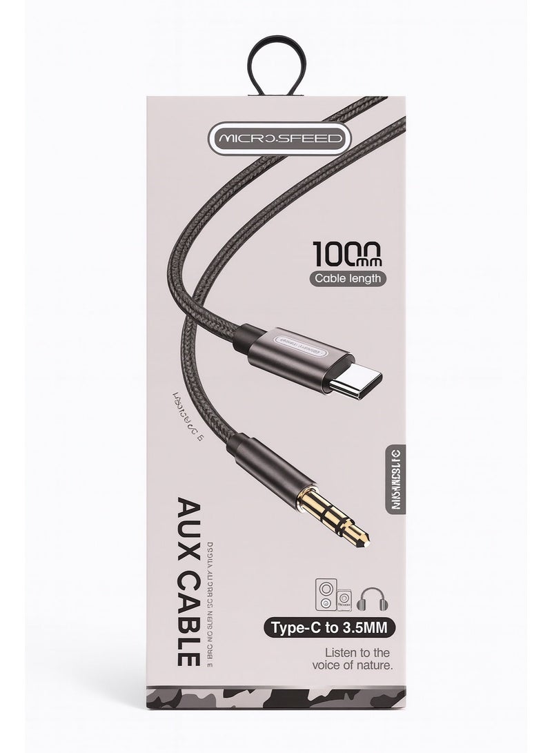 micro speed Type-C to 3.5mm AUX Audio Cable 1M – Premium Braided HiFi Sound Cord – Compatible with Android Phones, Car Stereo & Headphones - Image 3