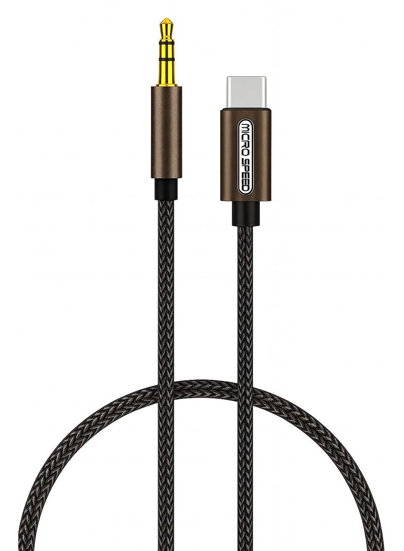 micro speed Type-C to 3.5mm AUX Audio Cable 1M – Premium Braided HiFi Sound Cord – Compatible with Android Phones, Car Stereo & Headphones - Image 2