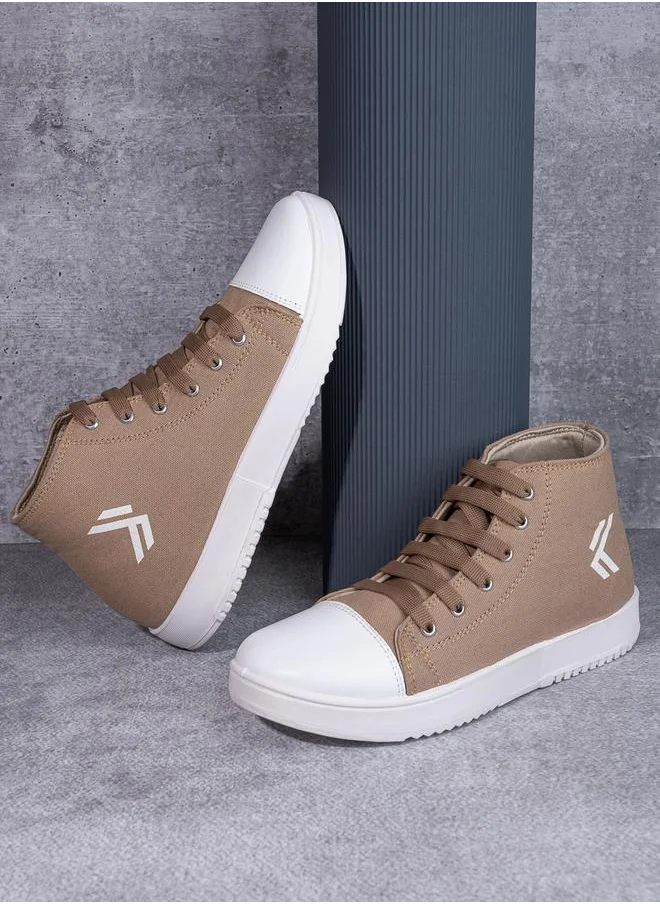 Styli High Top Graphic Print Lace Up Sneakers