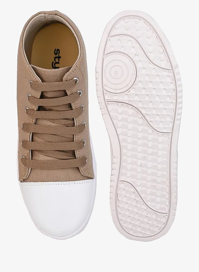 Styli High Top Graphic Print Lace Up Sneakers