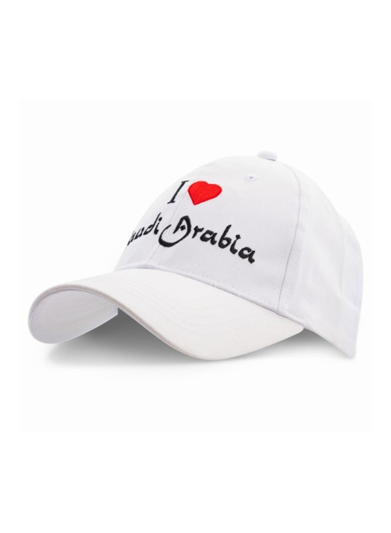 قفتات كاب أنا أحب السعودية بتصميم عصري لون أبيض - Image 2