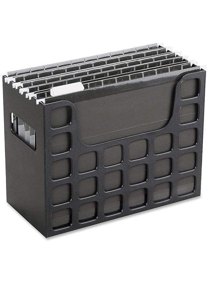 erorex - Portable Desktop File Side Handles Hanging File Folders Tabs And Inserts Letter Size 9 1 2 X 12 3 16 X 6 Inches Black 23013 - Image 1