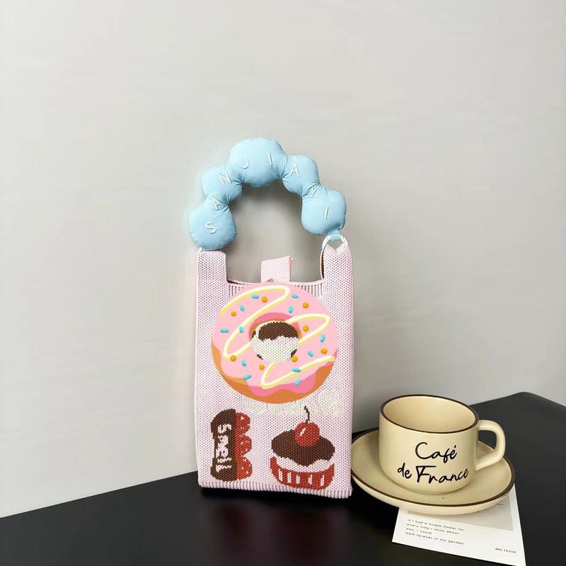 Advanced Sense Ins New Mobile Phone Bag Cute Cartoon Knitted Bag Niche Design Trendy Shoulder Crossbody Shoulder Bag - Image 1