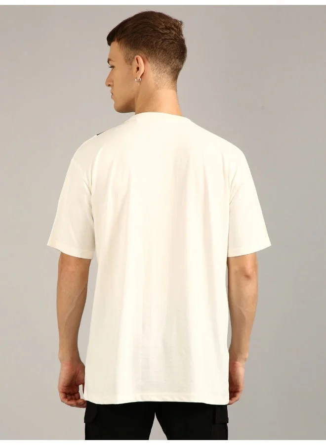 جوفن JOVEN Men Printed Oversized Round Neck T-shirt