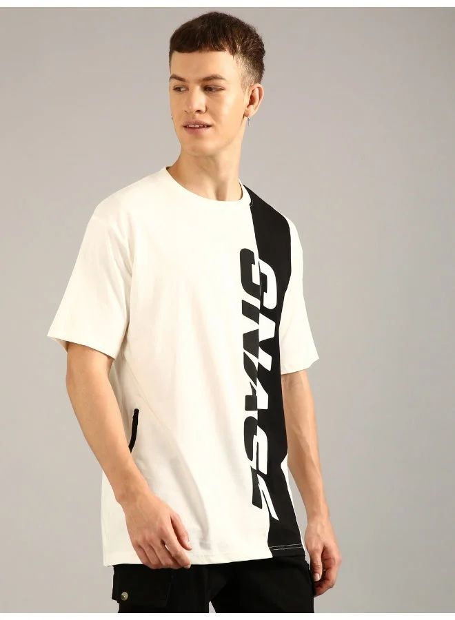 جوفن JOVEN Men Printed Oversized Round Neck T-shirt
