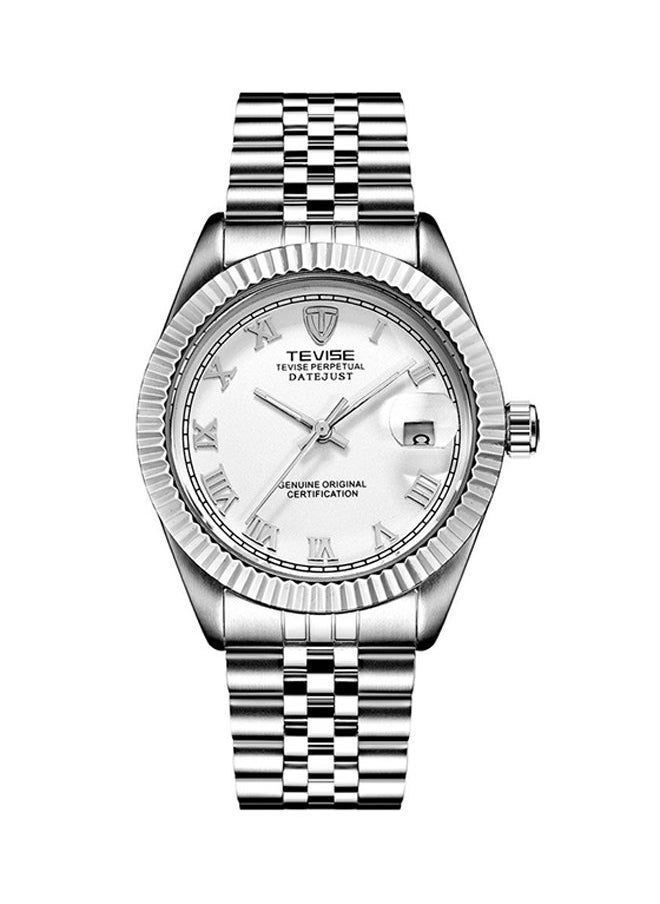 NIBEMINENT Men's Waterproof Stainless Steel Mechanical Watch ZS531404 - 43 mm Silver 