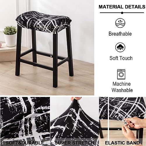 Bifaunvogel Bar Stool Cover Rectangle Set of 4 Printed Stretch Counter Height Bar stools Slipcovers Saddle Stool Slipcover Bench Seat Protector Backless Bar Stools Covers for Kitchen Counter #15 - Image 4