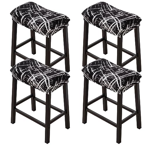 Bifaunvogel Bar Stool Cover Rectangle Set of 4 Printed Stretch Counter Height Bar stools Slipcovers Saddle Stool Slipcover Bench Seat Protector Backless Bar Stools Covers for Kitchen Counter #15 - Image 1