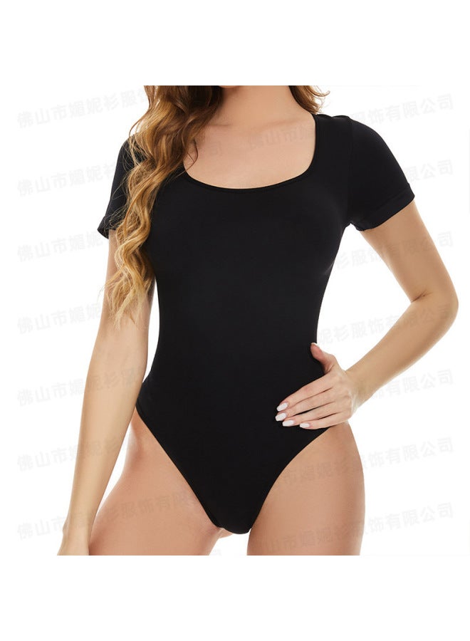 Solid Color Jompsuit Women's High Elastic Base Plus Size Hip Lifting Short Sleeve Seamless Body Shaping Clothes Jompon Bodyshap