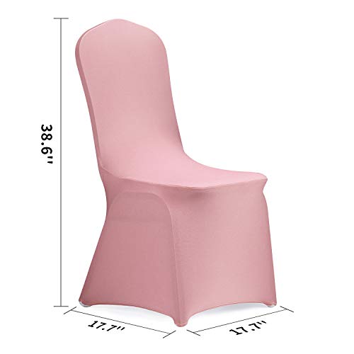 Peomeise Stretch Spandex Chair Cover for Wedding Party Dining Banquet Event (Dusty Rose, 6) - Image 2