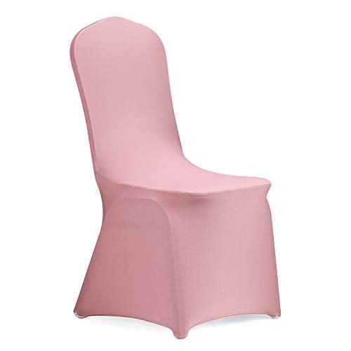 Peomeise Stretch Spandex Chair Cover for Wedding Party Dining Banquet Event (Dusty Rose, 6) - Image 1