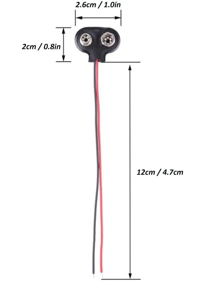 melfi Melfi 9V Battery Connector Clip with Lead Cord and Wires Holder  - Image 2