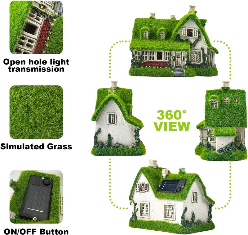 Darkdec Solar Garden Outdoor Statue Light - Fairy House Lawn Decoration for Patio, Balcony, and Yard - Unique Gift for Any Occasion - Image 2