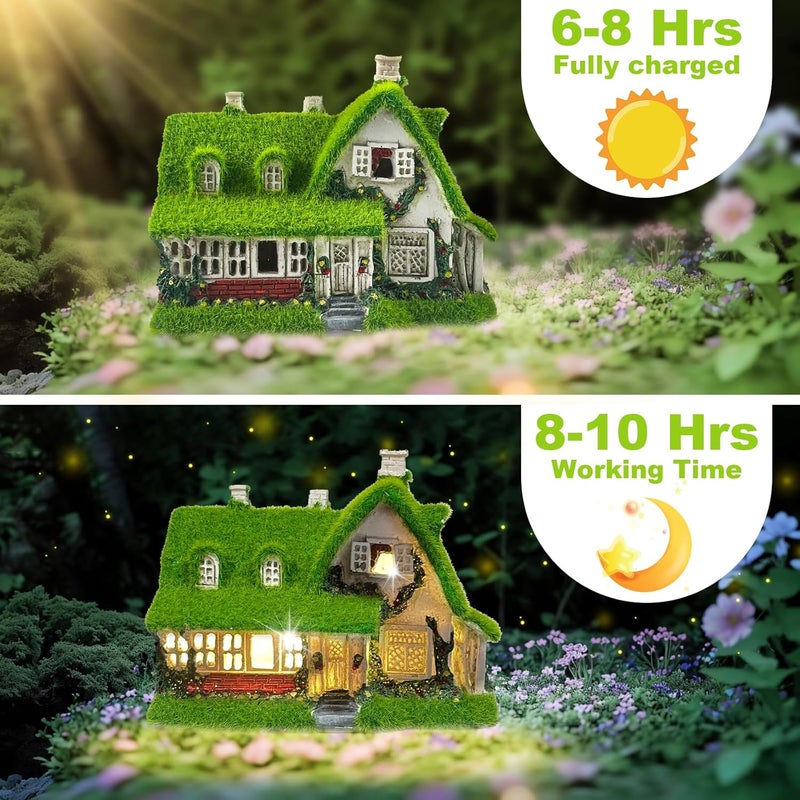 Darkdec Solar Garden Outdoor Statue Light - Fairy House Lawn Decoration for Patio, Balcony, and Yard - Unique Gift for Any Occasion - Image 3