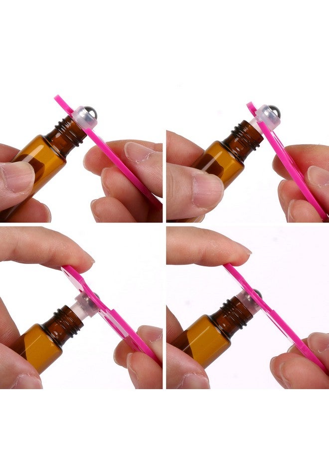 MAXMAU Pack Of 100,5Ml Amber Glass Roller Bottles For Essential Oils Refillable Roll On Bottle With Stainless Steel Roller Balls Golden Cap For Home Travel Aromatherapy - Image 5