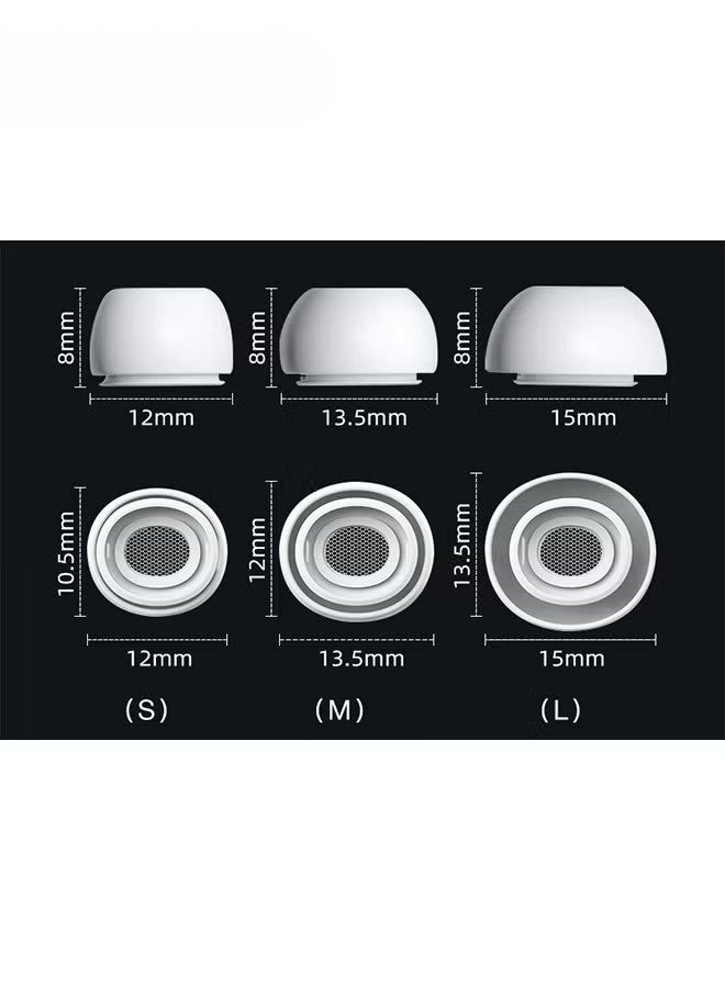 3 Pairs Replacement Ear Buds For Air Pods Pro - Ear Tips for Air pods Pro 2 Ear Tips Buds - Small Medium Large 3 Size Silicone Rubber Eartip Earbuds Gel Cover Accessories（White） - Image 2